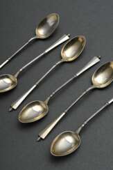 6 Danish mocha spoons with twisted handles, hallma…