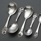 5 Various Danish spoons with floral decoration, va… - photo 2
