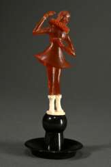 Art Deco object “Dancing Colombine,” amber with iv…