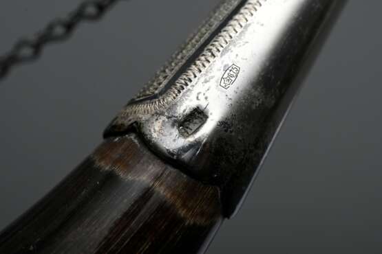 Russian vodka drinking horn with niello mounting, … - photo 4