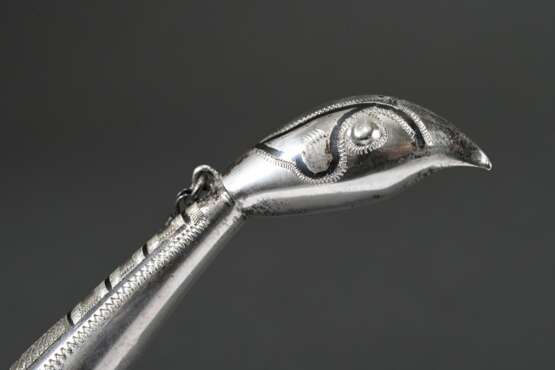 Russian vodka drinking horn with niello mounting, … - photo 5