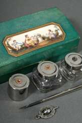 Travel writing set in green-coloured lizard skin c…