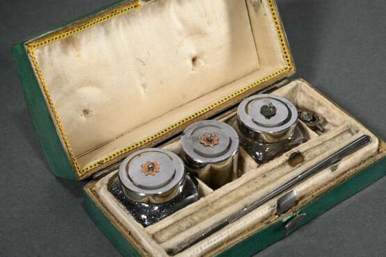 Travel writing set in green-coloured lizard skin c… - photo 2 Travel writing set in green-coloured lizard skin c… - photo 2