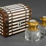 Biedermeier burl wood box in chest form with appli… - photo 2