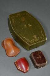 4 Various old jewellery boxes with leather covers …