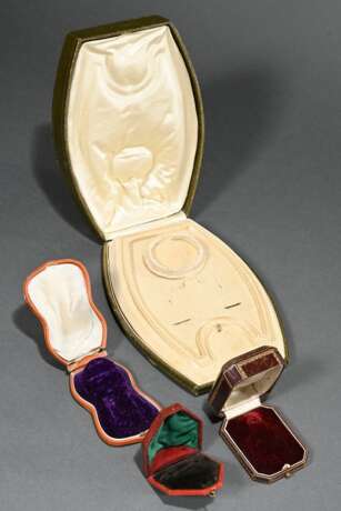 4 Various old jewellery boxes with leather covers … - photo 2