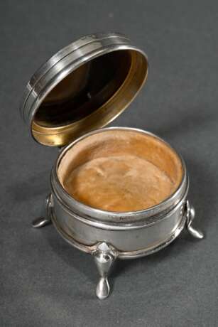 Runde Schildpatt Schmuckdose mit Silber 925 Montie… - Foto 2