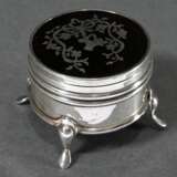 Runde Schildpatt Schmuckdose mit Silber 925 Montie… - Foto 3