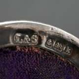 Runde Schildpatt Schmuckdose mit Silber 925 Montie… - Foto 6