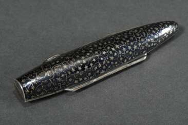 Elongated cigar case with delicate vine pattern in…