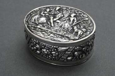 Small oval box with embossed motif ‘Shepherd scene…