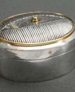 Vertu Objekte. Ovale Silber 925 Dose mit gewölbtem Stülpdeckel un…
