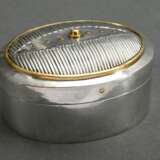 Oval 925 silver box with domed lid and diamond (ap… - фото 1