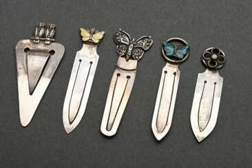 5 Various bookmarks with sculpted ends: “Butterfli…