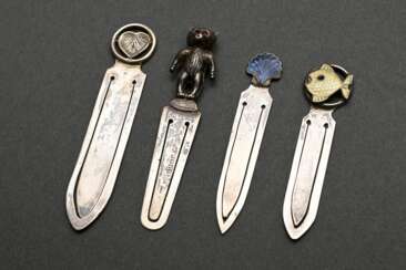 4 Various bookmarks with sculpted ends: “Teddy bea…