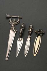 4 Various bookmarks with sculpted ends and shapes:…