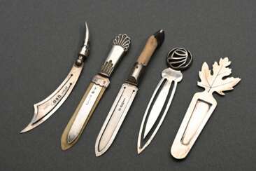 5 Various bookmarks with sculpted ends and shapes:…