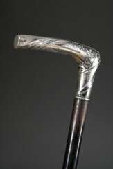 Jugendstil Gehstock mit floral gravierter Silber 8…