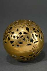 Heat ball with floral openwork wall, hinge, clasp …