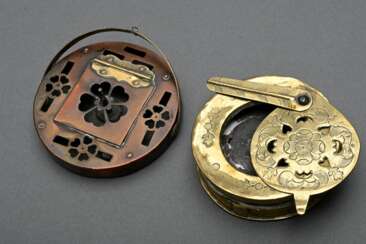 2 Various antique lantern mountings with stamped a…