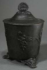 Iron tobacco pot in a cylindrical conical shape wi…