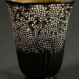 Kleine Art Deco Vase mit Eierschalendekor auf schw… - Foto 1