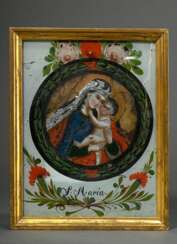 Rural reverse glass painting ‘Mother of God’ in ro…