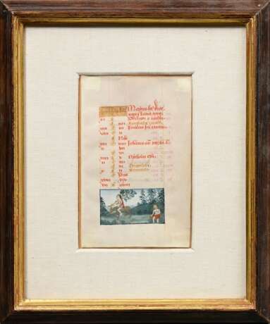Book of Hours page with miniature, gouache on parc… - photo 2 Book of Hours page with miniature, gouache on parc… - photo 2