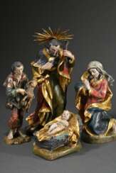 4 Teile Krippenfiguren in barocker Manier: Die Hei…
