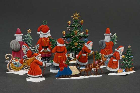 10 assorted Christmas figures, pewter, painted in … - photo 2
