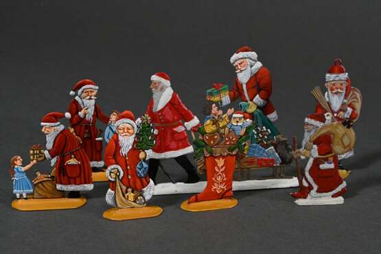 8 Various Christmas figures, pewter painted in pol… - photo 1