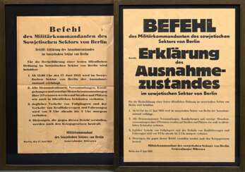 2 posters “Declaration of a state of emergency” in…