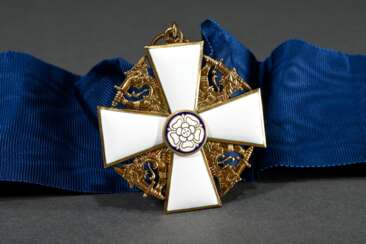 Finland “White Rose Order Cross,” 20th c., 925 sil…