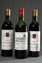 3 Diverse Flaschen Rotwein: 1x 1978 Chateau Puyfro…