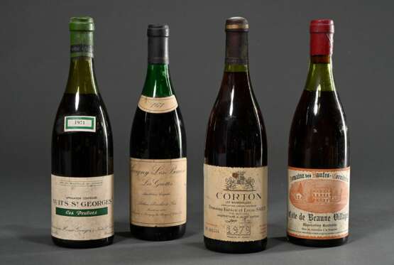 4 Diverse Flaschen Rotwein: 1x 1979 Corton des Mar… - Foto 1