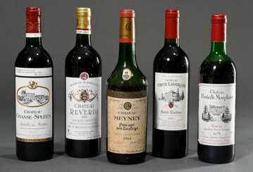 5 Diverse Flaschen Rotwein: 1x 2002 Chateau Chasse…