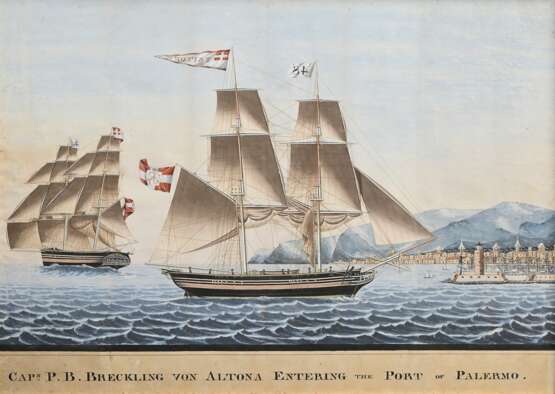 Unbekannter Marinemaler des 19.Jh. "'Triton'- Cap'… - Foto 1