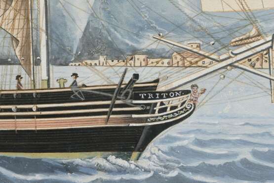 Unbekannter Marinemaler des 19.Jh. "'Triton'- Cap'… - Foto 3