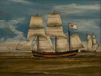 Unbekannter Marinemaler des 19.Jh. "Preußischer Zw…