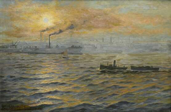 Müller, Karl (1865-1942) ‘Evening Hamburg Harbour … - фото 1