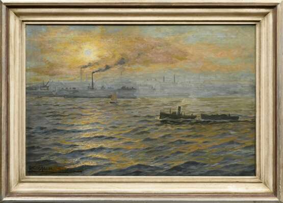 Müller, Karl (1865-1942) ‘Evening Hamburg Harbour … - фото 2