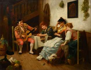 Kemm, Robert (1837-1895) ‘Galant scene with guitar…
