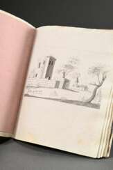 Old sketchbook with approx. 27 fine pencil, ink an…