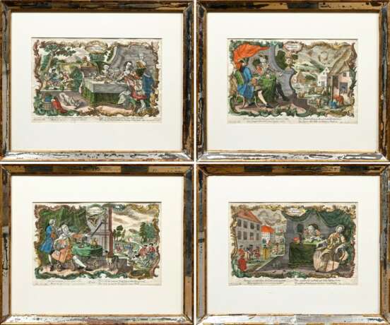 4 Engelbrecht, Martin (1684-1756) ‘Morning’, ‘Noon… - photo 1 4 Engelbrecht, Martin (1684-1756) ‘Morning’, ‘Noon… - photo 1