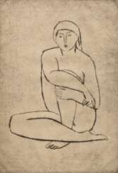 Zinger, Oleg (1910-1998) ‘Seated Nude’ 1948, etchi…