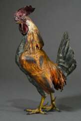 Large Viennese bronze ‘Rooster’, polychrome natura…