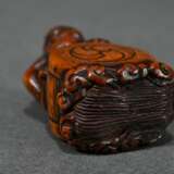 Boxwood netsuke ‘Oni with Raiden's drum and Futen'… - photo 4