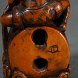 Boxwood netsuke ‘Oni with Raiden's drum and Futen'… - photo 5