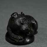 Umoregi Netsuke ‘Rat on Chestnut’, lying with head… - photo 3