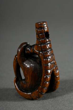 Wooden netsuke ‘Monkey in eagle's claw’ with inlai… - photo 2
